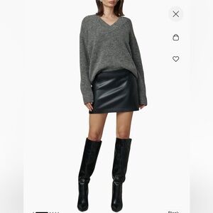 Casual Corner Black Leather Skirt